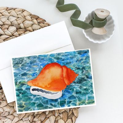 Caroline's Treasures Sea Shell Greeting Cards and Envelopes Pack of 8, 7 x 5, Nautical Image 1