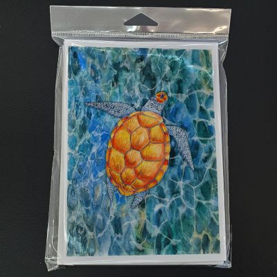 Caroline's Treasures Sea Turtle Greeting Cards and Envelopes Pack of 8, 7 x 5, Nautical Image 2