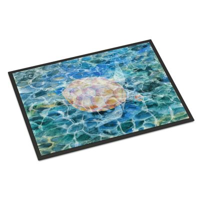Caroline's Treasures Sea Turtle Under water Indoor or Outdoor Mat 24x36, 36 x 24, Nautical Image 1