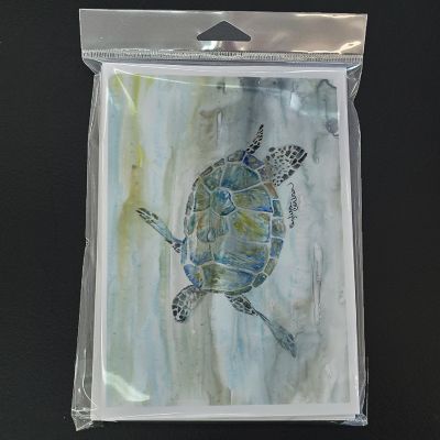 Caroline's Treasures Sea Turtle Watercolor Greeting Cards and Envelopes Pack of 8, 7 x 5, Nautical Image 2