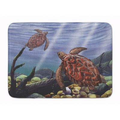 Caroline's Treasures Sea Turtles Machine Washable Memory Foam Mat, 27 x 19, Nautical Image 1