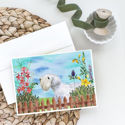 Caroline's Treasures Sealyham Terrier Spring Greeting Cards and Envelopes Pack of 8, 7 x 5, Dogs Image 1