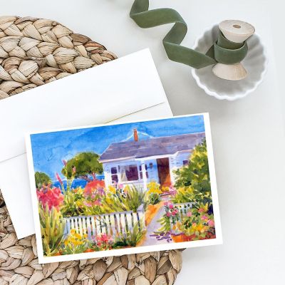 Caroline's Treasures Seaside Beach Cottage Greeting Cards and Envelopes Pack of 8, 7 x 5, Nautical Image 1