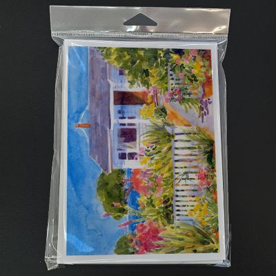 Caroline's Treasures Seaside Beach Cottage Greeting Cards and Envelopes Pack of 8, 7 x 5, Nautical Image 2