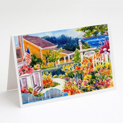 Caroline's Treasures Seaside Beach Cottage Greeting Cards and Envelopes Pack of 8, 7 x 5, Nautical Image 1