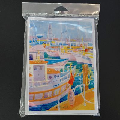Caroline's Treasures Shirmp Boats Greeting Cards and Envelopes Pack of 8, 7 x 5, Nautical Image 2