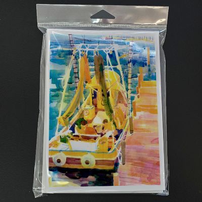 Caroline's Treasures Shrimp Boats Greeting Cards and Envelopes Pack of 8, 7 x 5, Nautical Image 2