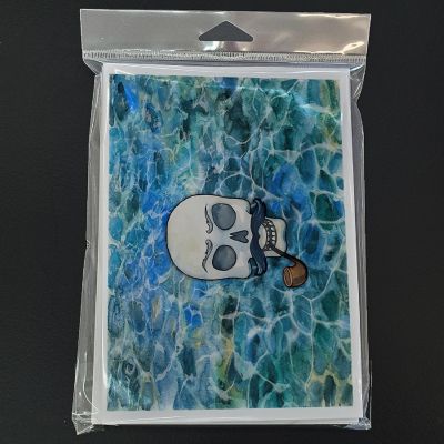 Caroline's Treasures Skeleton Skull Pirate Greeting Cards and Envelopes Pack of 8, 7 x 5, Image 2