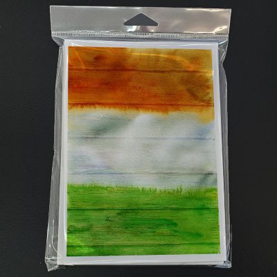 Caroline's Treasures St Patrick's Day, Irish Flag on Wood Greeting Cards and Envelopes Pack of 8, 7 x 5, Seasonal Image 2