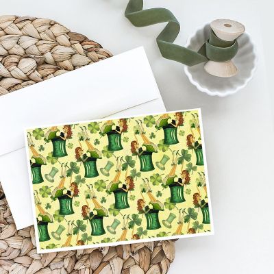 Caroline's Treasures St Patrick's Day, Watercolor St Patrick's Day Party Greeting Cards and Envelopes Pack of 8, 7 x 5, Image 1