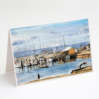 Caroline's Treasures The Pass Bait Shop Greeting Cards and Envelopes Pack of 8, 7 x 5, Nautical Image 1