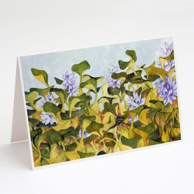 Caroline's Treasures Water Hyacinth by Ferris Hotard Greeting Cards and Envelopes Pack of 8, 7 x 5, Flowers Image 1