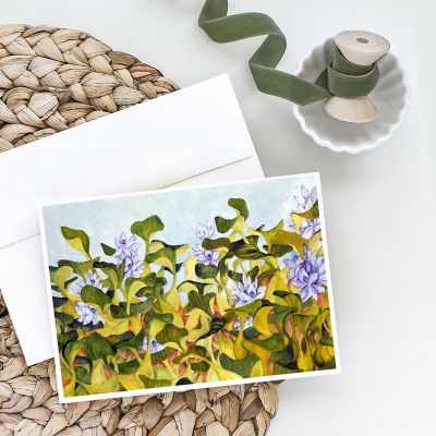 Caroline's Treasures Water Hyacinth by Ferris Hotard Greeting Cards and Envelopes Pack of 8, 7 x 5, Flowers Image 1