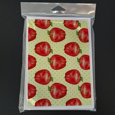 Caroline's Treasures Watercolor Apples and Polkadots Greeting Cards and Envelopes Pack of 8, 7 x 5, Image 2