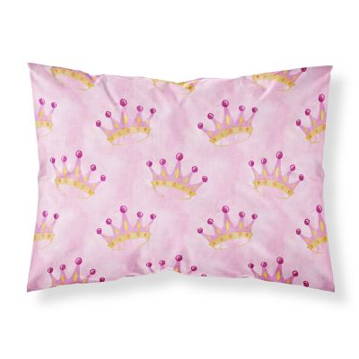 Caroline's Treasures Watercolor Princess Crown on Pink Fabric Standard Pillowcase, 30 x 20.5, Image 1