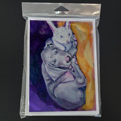 Caroline's Treasures Weimaraner Snuggle Bunny Greeting Cards and Envelopes Pack of 8, 7 x 5, Dogs Image 2