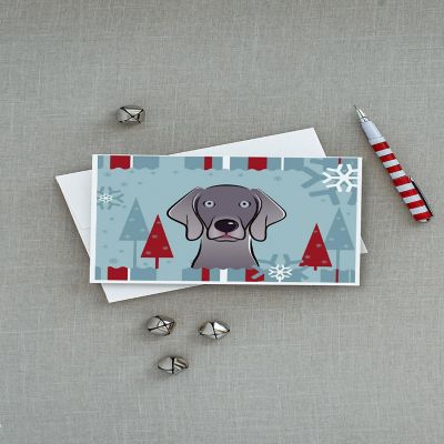 Caroline's Treasures Winter Holiday Weimaraner Greeting Cards and Envelopes Pack of 8, 7 x 5, Dogs Image 2