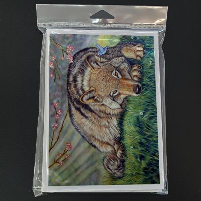 Caroline's Treasures Wolf and Hummingbird Greeting Cards and Envelopes Pack of 8, 7 x 5, Wild Animals Image 2