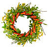 Carrot and Berry Foliage Easter Floral Spring Wreath 22" Image 1