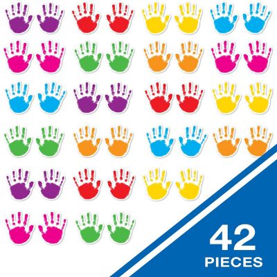 Carson Dellosa 42 Colorful Helping Hands Bulletin Board Cutouts, Vibrant Hand Cutouts for Classroom, Bulletin Boards, Cubby Labels, Crafts, and Classroom D&#233;cor Image 1