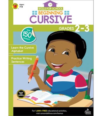 Carson Dellosa Skills for School: Beginning Cursive Workbook&#8212;Grades 2-3 Cursive Writing Practice, Tracing Letters, Words, Sentences Writing Skills (64 pgs) Image 1