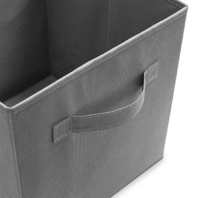 Casafield 12 Collapsible 11" Fabric Cubby Cube Storage Bin Baskets for Shelves - Gray Image 2