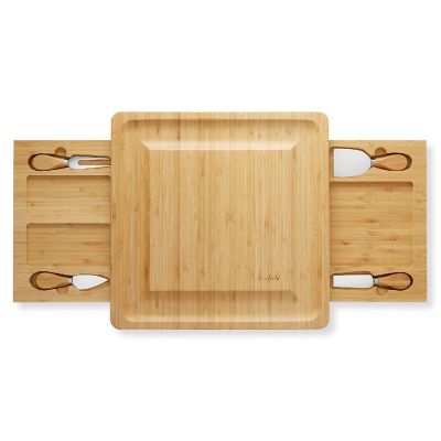 Casafield Bamboo Cheese Board and Knife Gift Set, Charcuterie Tray Wood Cutting Board Image 3