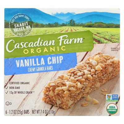 Cascadian Farm Organic Chewy Granola Bars - Vanilla Chip 7.4 oz - Pack of 12 Image 1