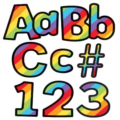 Celebrate Learning Rainbow Stripe Combo Pack Bulletin Board Letters Image 1