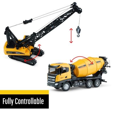 Cement Truck & Crane Diecast Construction Set Image 3