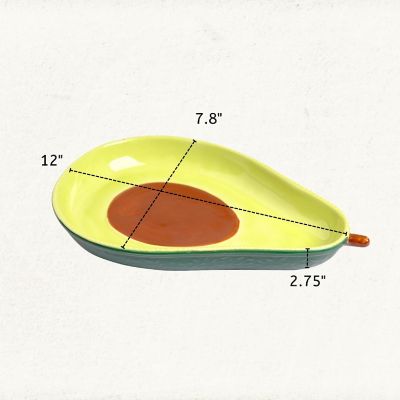 Ceramic Avocado Serving Platter, Green 12 Inch Image 3