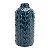 Ceramic Leaf Pattern Vase (Set Of 2) 4"D X 8.75"H Ceramic Image 1