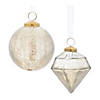 Champagne Crackle Glass Ornament (Set Of 6) 4.25"H Image 1