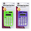Charles Leonard Calculator, Hand Held, 8 Digit, Assorted Colors, Pack of 12, Carded Image 2