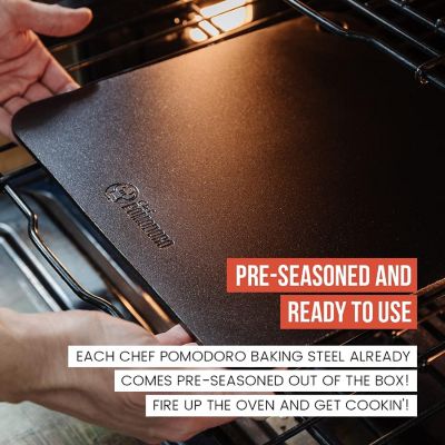 Chef Pomodoro - 13 x 13 x &#188;" Pizza Steel for Oven or BBQ Grill, High Quality and Durable Carbon Steel, 12 Image 2
