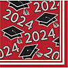 Class of 2024 Red Graduation Cocktail Napkins, 108 ct Image 1