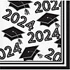 Class of 2024 White Graduation Cocktail Napkins, 108 ct Image 1