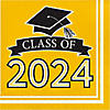 Class of 2024 Yellow Graduation Napkins, 108 ct Image 1
