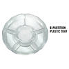 Clear Big 6-Partition Round Disposable Plastic Trays (10 Trays) Image 1