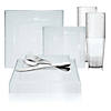 Clear Square Plastic Dinnerware Value Set (20 Settings) Image 1