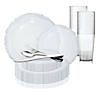Clear Vintage Round Disposable Plastic Dinnerware Value Set (20 Settings) Image 1