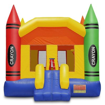 Cloud 9 17' x 13' Commercial Crayon Bounce House - 100% PVC Bouncer - Inflatable Only Image 1