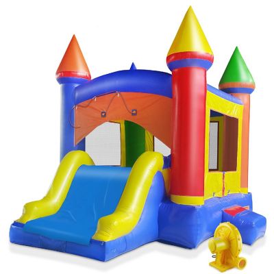 Cloud 9 Commercial Castle Bounce House for Kids, Bouncer with Water Slide and Blower Fan Image 1