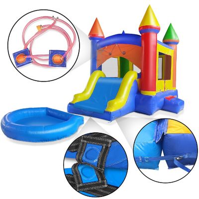 Cloud 9 Commercial Castle Bounce House for Kids w/ Splash Pool, Water Slide, and Blower Image 3