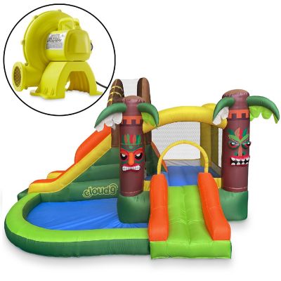Cloud 9 Jungle Bounce House with Two Slides and Blower, Inflatable Bouncer for Kids Image 1