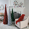 Collapsible Red, White & Green Tinsel Tree Set - 3 Pc. Image 1