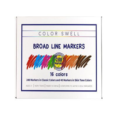 Color Swell Broad Line Marker Classpack with Skin Tone Colors 288 Markers Image 2