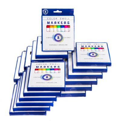 Color Swell Washable Markers Bulk Pack 18 Boxes of 8 Vibrant Colors Image 1