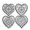 Color Your Own Fuzzy Mandal Hearts - 12 Pc. Image 1
