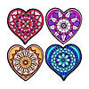 Color Your Own Fuzzy Mandal Hearts - 12 Pc. Image 1